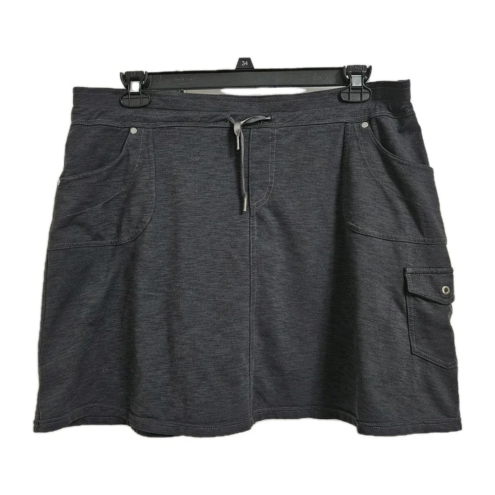 KUHL Mova Skort Womens XL Dark Grey Active‎ Hiking Cargo Skirt Stretch Outdoor